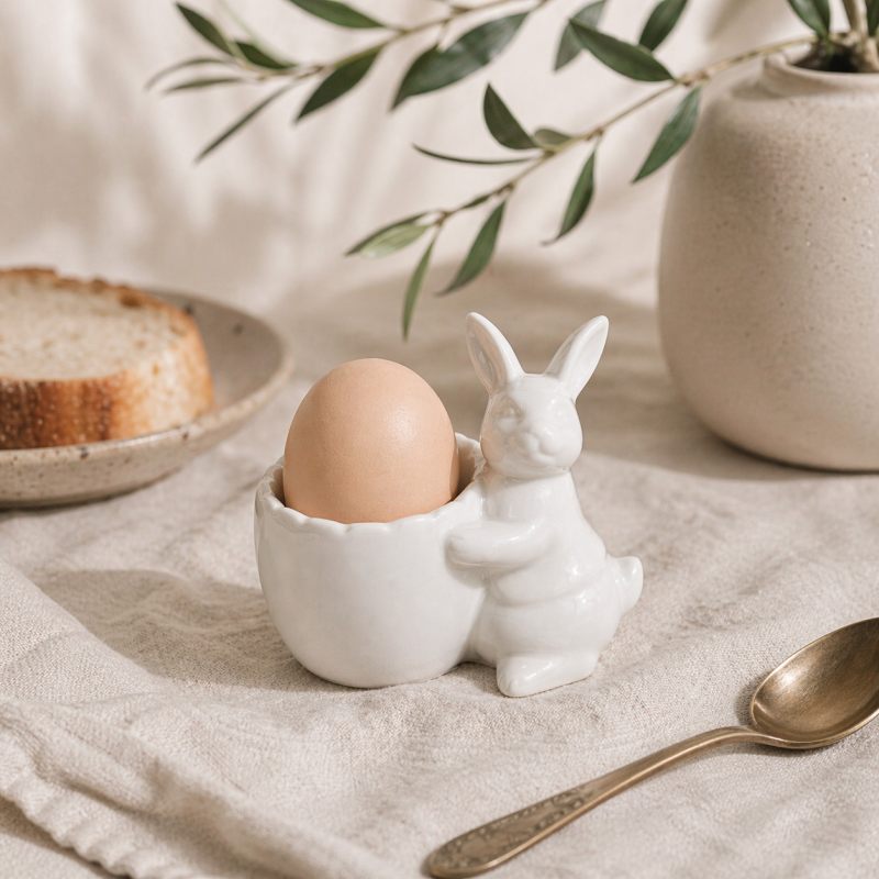 Подставка для яиц "Белый кролик"