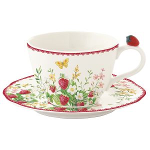 Чашка с блюдцем "Jardin Des Fraises" 240мл в подарочной упаковке