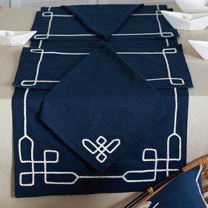 Дорожка на стол из хлопка "Navy story" 45х150см