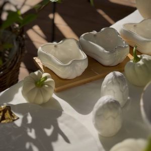 Блюдо для сервировки "Harvest Collection Баклажан" 23см с золотым ободком