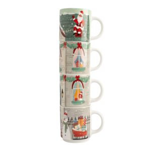 Набор новогодних кружек-башня "Christmas holiday" в подарочной упаковке