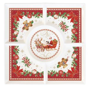 Новогоднее блюдо для закусок "Christmas Heritage" 25см в подарочной упаковке