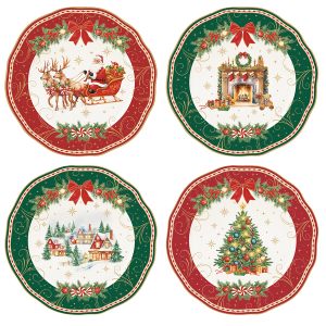 Новогодний набор десертных тарелок "Christmas Heritage" 20см, 4шт в подарочной упаковке
