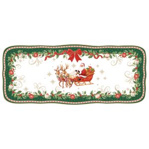 Новогоднее блюдо сервировочное прямоугольное "Christmas Heritage" 36см в подарочной упаковке