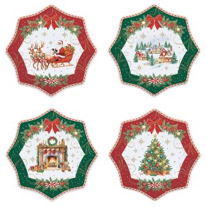 Новогодний набор закусочных тарелок "Christmas Heritage" 16см, 4шт в подарочной упаковке