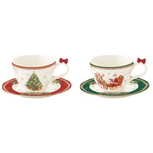 Новогодний набор кофейных чашек с блюдцами "Christmas Heritage" 2шт в подарочной упаковке