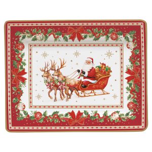 Новогодний поднос декоративный "Christmas Heritage" из фарфора в подарочной упаковке