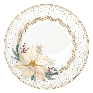 Новогодняя тарелка десертная "White Elegance" 19см