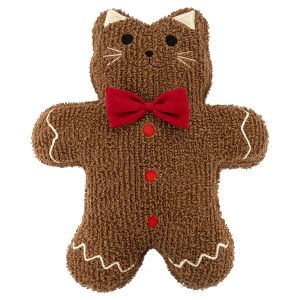Новогодняя подушка вязаная "Кот" 45x40см